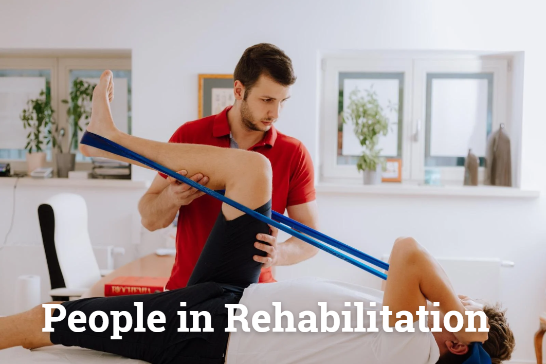Patient doing rehabilitation exercises